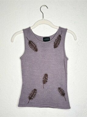 Jane Doe Lavender Knit Embroidered knit Tank Top/sweater